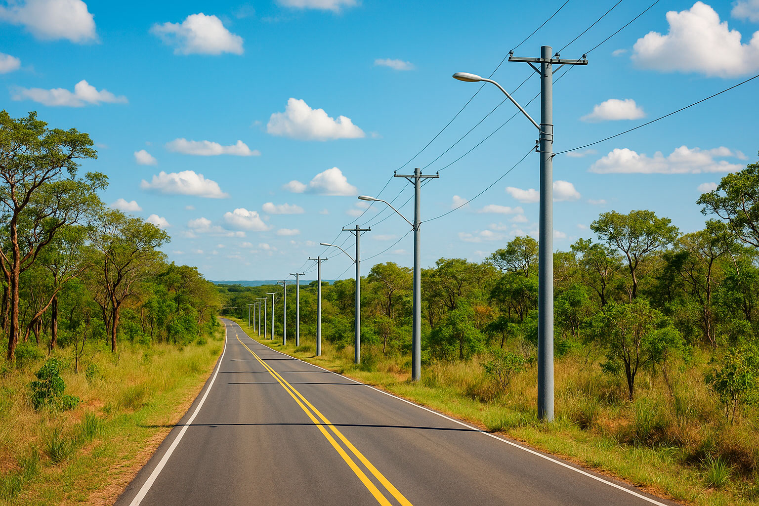 Postes PRFV para distribuição