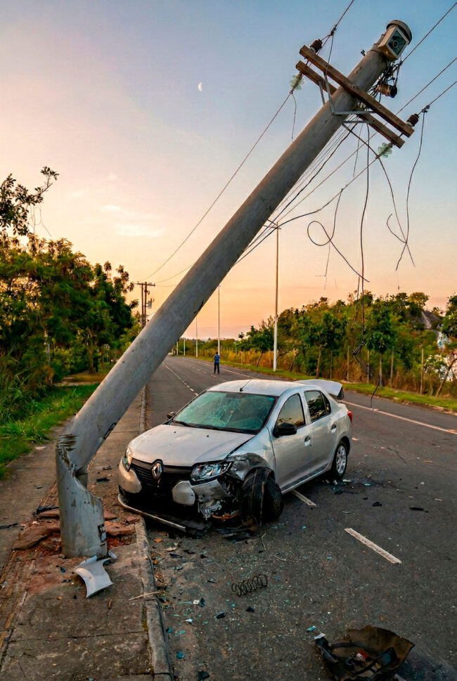 Ritz Construções - Colisão em Poste de Fibra