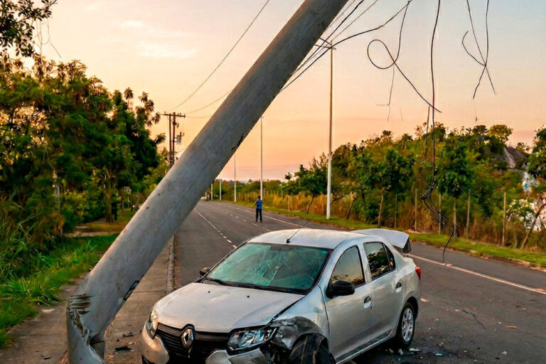 Ritz Construções - Colisão em Poste de Fibra